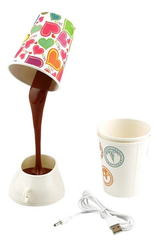 Lampara De Mesa Led Chocolate Café Vaso Cafetería Jarcstore