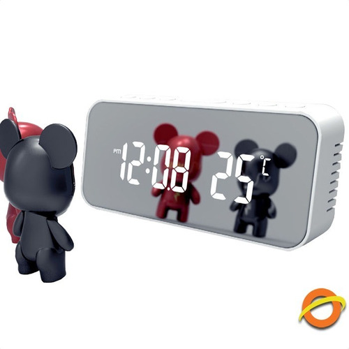 Reloj Despertador Led Espejo Alarma Temperatura Fecha Usb
