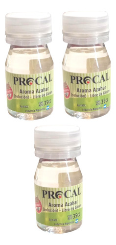 Pack X 3 Agua De Azahar Procal Esencia Sabor Natural  35cc 