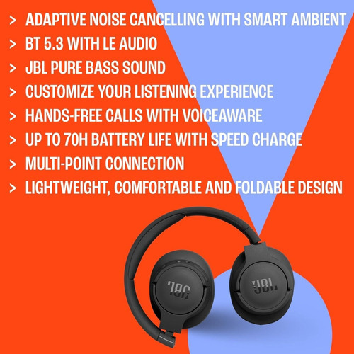 Audifonos Jbl Tune 770 Nc Headphone Noise Cancelling Over Ea Color Negro Negro