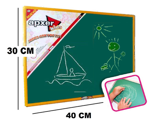 Imagen 4 de 5 de Pizarra Verde Para Tiza 30 X 40 Cm Pizarron 030040/7ti
