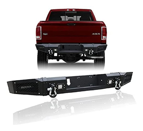 Parachoque Trasero Negro 4 Luz Led + Anillo Para Dodge Ram