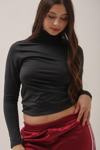 Remera Top Polera Manga Larga Basica Mujer Naif