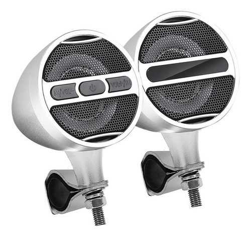 A 2pcs Altavoz Amplificador Estéreo De Radio Fm Mp3 Plata