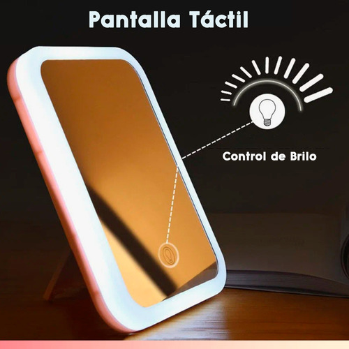 Espejo Táctil Con Luz Led Para Maquillaje Hd 3 Niveles