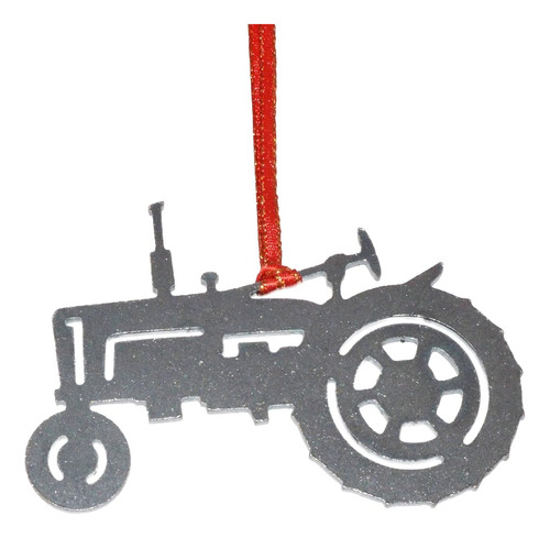 Adorno Navideño Antiguo De Tractor De Metal