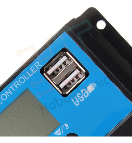 Imagen 5 de 7 de Regulador De Carga Panel Solar 30a 12v 24v Pwm Display Usb
