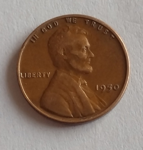Moneda De Estados Unidos De Un Centavo Año 1950 