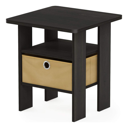 Mesa Auxiliar Andrey Con Cajón Color Expreso Marrón