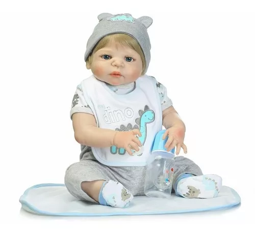 Bebe Reborn Menino 100% Silicone 57 Cm - Pronta Entrega Dino