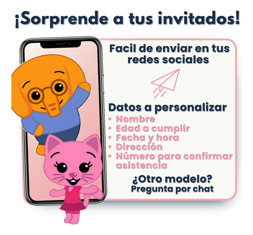 Invitación Digital Web Interactiva Animada Plim Plim