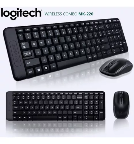 Combo de teclado y mouse inalámbricos compactos Logitech MK220