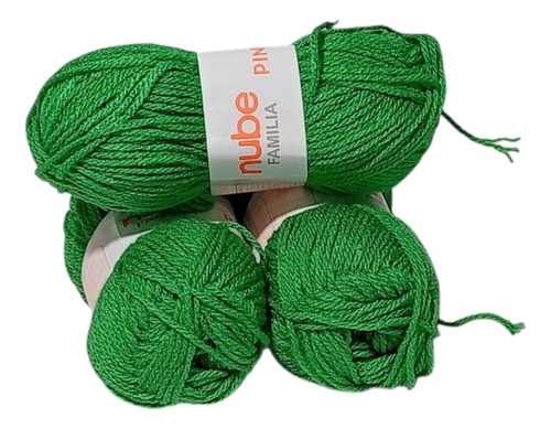 Ovillos De Lana 40 Gr Cada Uno Pack Por 3 Nube Familia Verde Loro