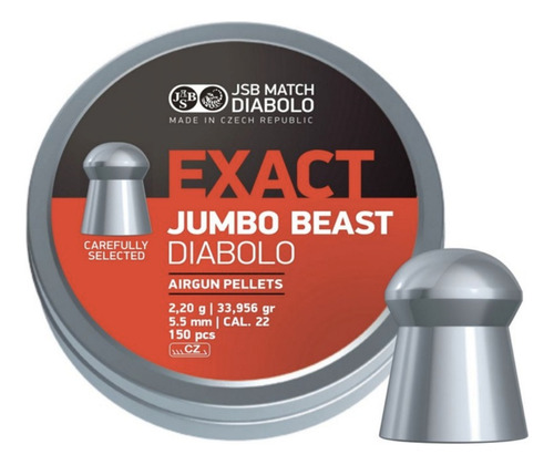 Chumbinho Jsb Exact Jumbo Beast Diabolo 5,5mm .22 150un