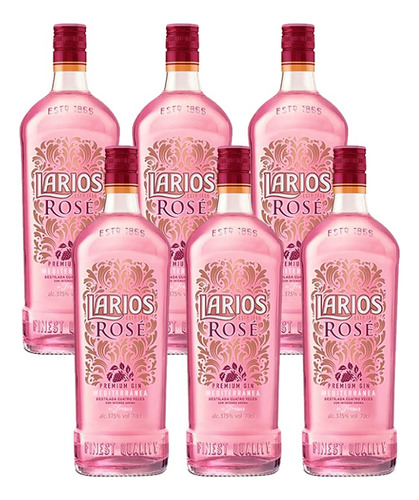 Caja De 6 Ginebra Larios Rose 700 Ml