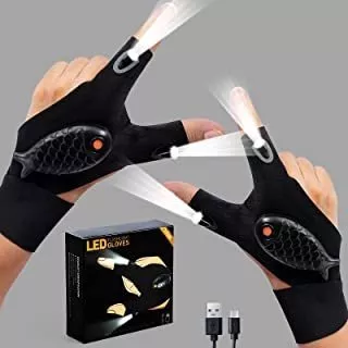 ThxToms - Guantes de linternas LED para hombre y mujer, herramienta,  aparatos, regalos para encargado de mantenimiento, pesca, reparación.