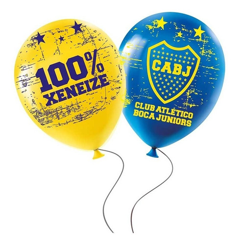 Globo Premium 12pulgadas X6u Boca Juniors Cumpleaños  Fiesta