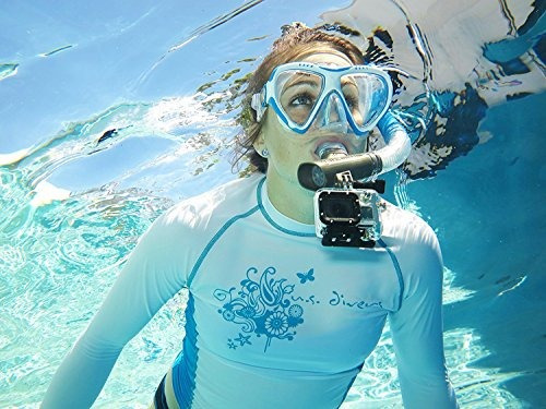 Imagen 2 de 2 de Máscara U.s. Divers Lux Aletas Snorkel Gopro Ready Set, Azul