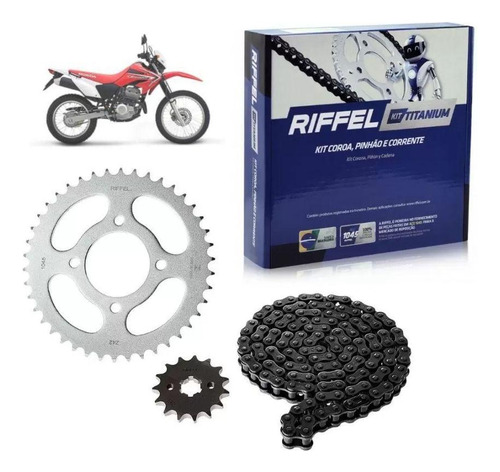 Kit Relação Transmissão Riffel Top 91113 Xr 250 2001-2008