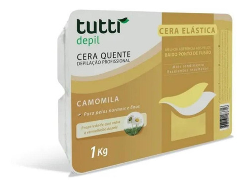 Tutti Depil Cera Elástica Camomila 1kg Cera Quente Já