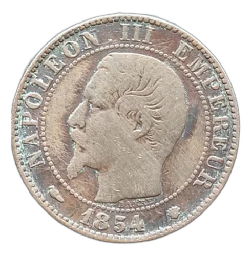 5 Centimos Francia 1854 Napoleón Iii Emperador Moneda 