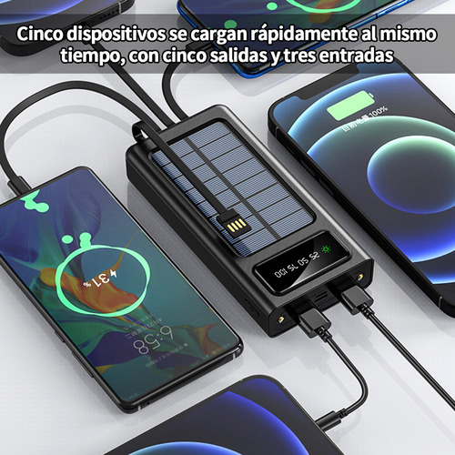 Power Bank Bateria Portátil 30000mah Carga Rápida Con Luz