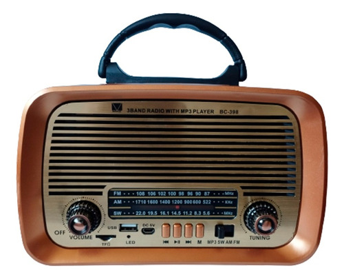 Bocina Bluetooth Radio Vintage Retro Recargable Portatil