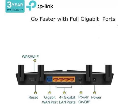 Tp-link - Router Wifi 6 Doble Banda Gigabit Ax3000 3000 Mbps