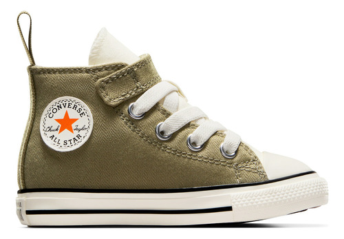 Tenis Converse Ctas 1v Hi A06369c Unisex Infantil Color Verde Musgo Diseño De La Tela Liso Talla 14 Mx