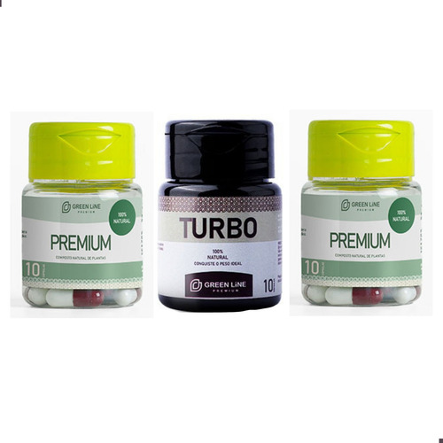 2 Green Line Premium E 1 Green Line Turbo 30 Caps Sabor Sem Sabor