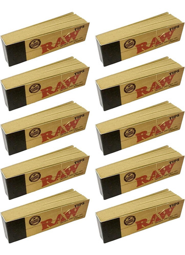 Filter Tips Raw Sin Blanquear, Paquete De 10 Unidades = 500