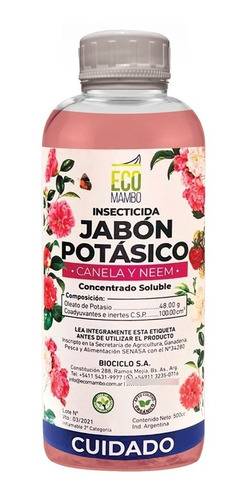 Jabón Potásico Neem Y Canela 500 Ml Ecomambo Valhalla Grow