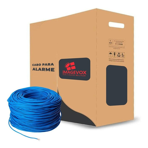 Imagem 5 de 5 de Caixa Cabo De Rede E Alarme Azul 4 Pares Cat5 305 Mts