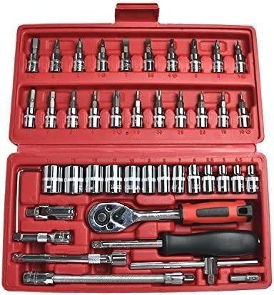 46 Juego Enchufes Llave Trinquete De Reparación Automotriz