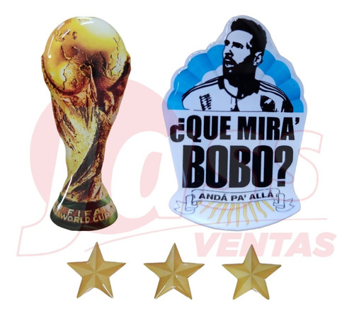 Calcos Messi Copa Del Mundo 3 Estrellas - Dome Para Termo