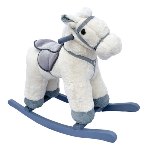 Caballo Mecedor De Peluche Suave Con Sonido Relinche - Bebé Color Beige