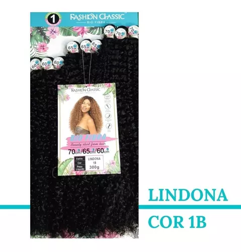 Cabelo Cacheado Bio Fibra Lindona Fashion Classic Longo Tela Cor