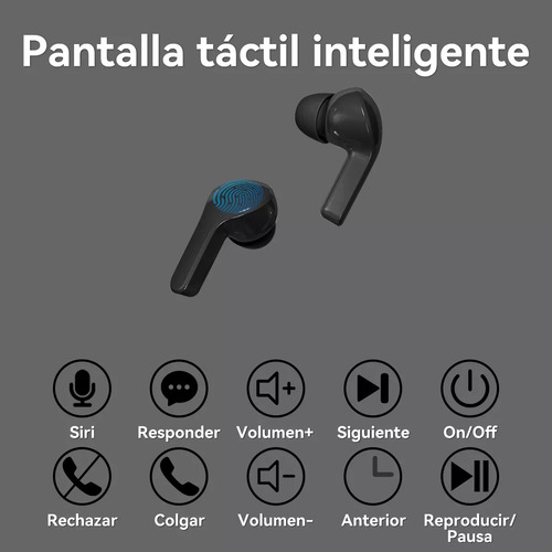 Futurem Audifonos Inalambricos Pantalla Auriculare Bluetooth Negro