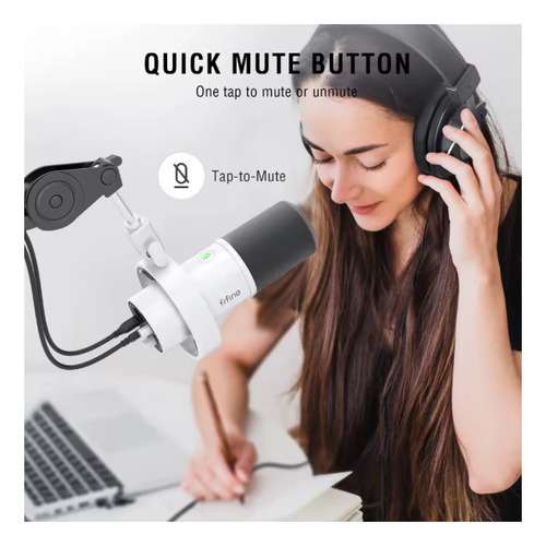Micrófono Fifine K688 Xlr / Usb Original Blanco