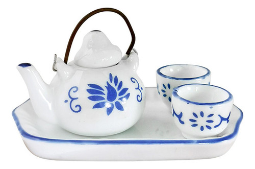 Conjunto De Copo De Chá De Porcelana Para Casa De Bonecas