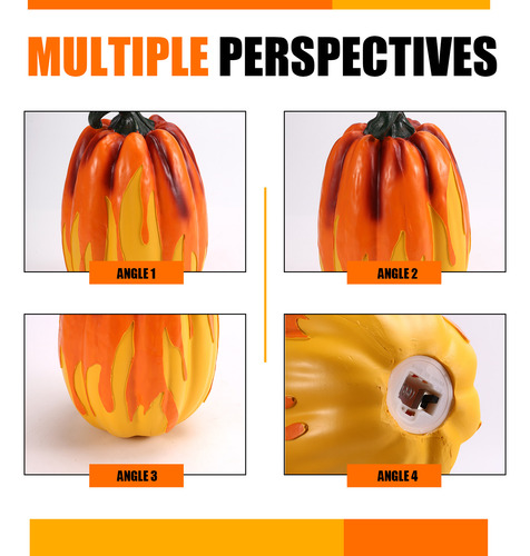 Luces De Halloween Con Forma De Calabaza Encendidas En Llama