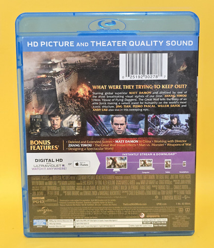 Br + Dvd / The Great Wall / La Gran Muralla / Matt Damon (Usado)