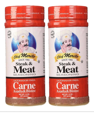 Sazonador Para Carne Chef Merito 397 G 2 Piezas Importado