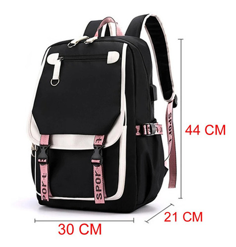 Mochila Juvenil De Estilo Coreano De Moda Con Puerto Usb* Mochila Juvenil De Estilo Coreano De Moda Con Puerto Usb*