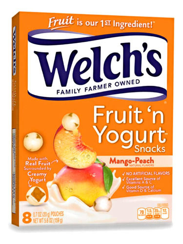 Welch's Fruit 'n Yogurt Mango-peach Fruit Snacks 1 Caja De 8