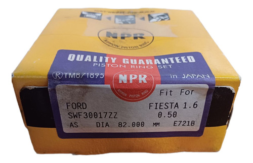 Anillos Ford Fiesta 1.6 0.20. Marca: Npr