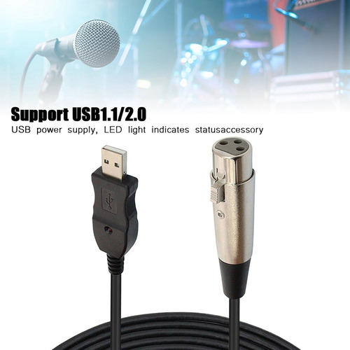 Cable Adaptador Usb Xlr, Cable De Micrófono, Conector Hembra
