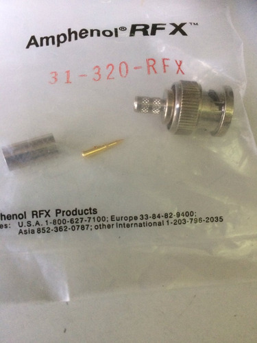 Pack 5 Conectores Coax Bnc Plug-50 Ohms-amphenol 31-320-rfx