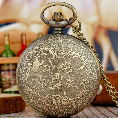 Imagen 5 de 5 de Reloj Bolsillo Dorado | Reloj Estilo Antiguo Quartz