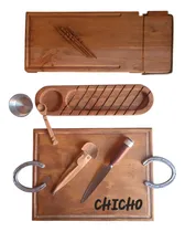 Comprar Utensilios Parrilla Tabla Asado Picada Madera Laser Boda